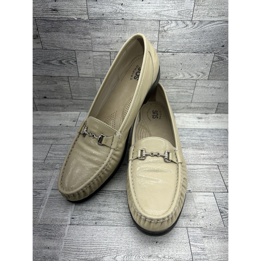 SAS Metro Horsebit Beige Taupe Patent Leather Tripad Comfort USA Women Size 12S